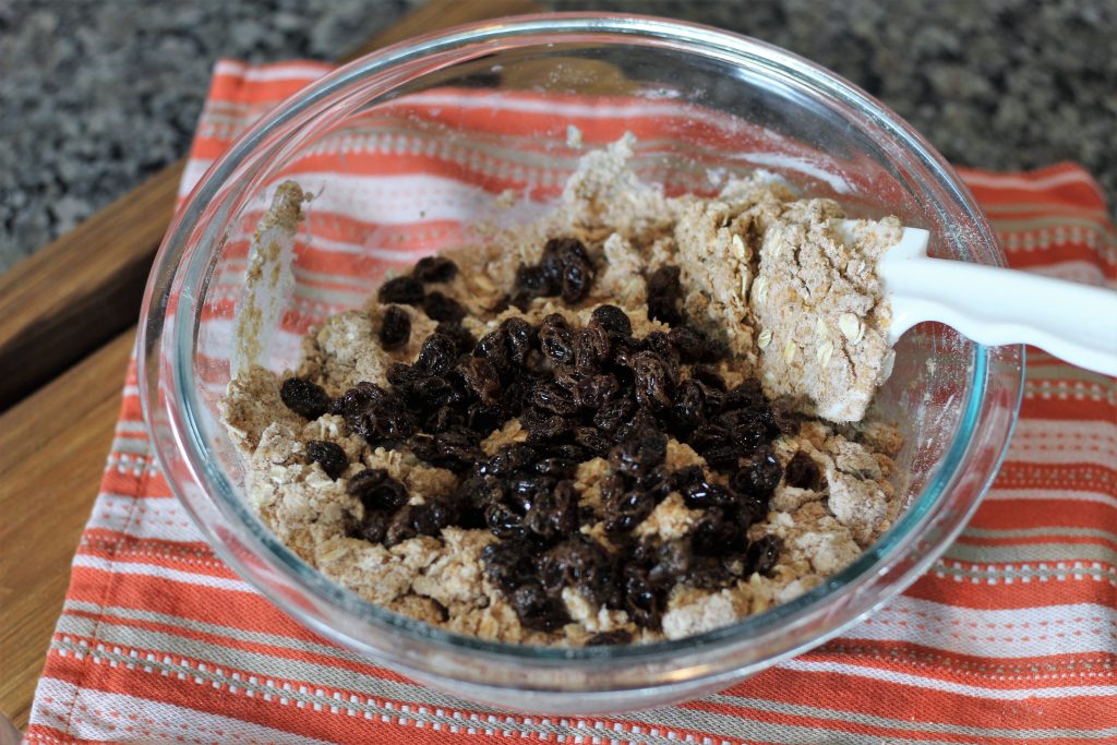 Raisins added to the dough. 