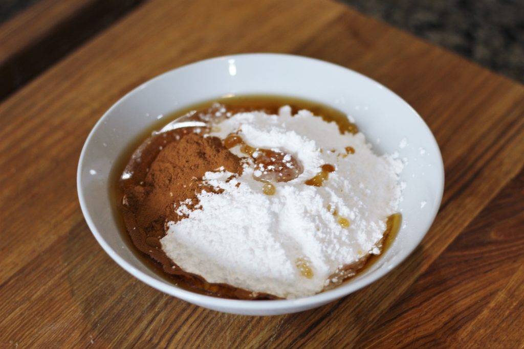 Glaze ingredients in a bowl. 