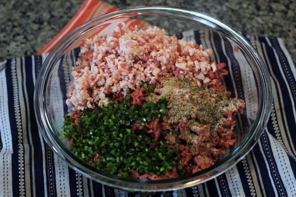 All the ingredients in a mixing bowl.